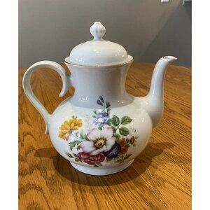 Vintage Bareuther Waldsassen Bavaria Germany Porcelain Coffee Pot Floral